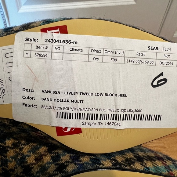 Talbots Vanessa Tweed Block Heels Size 6 | NWOT Sand Dollar Low Pumps - Picture 7 of 12